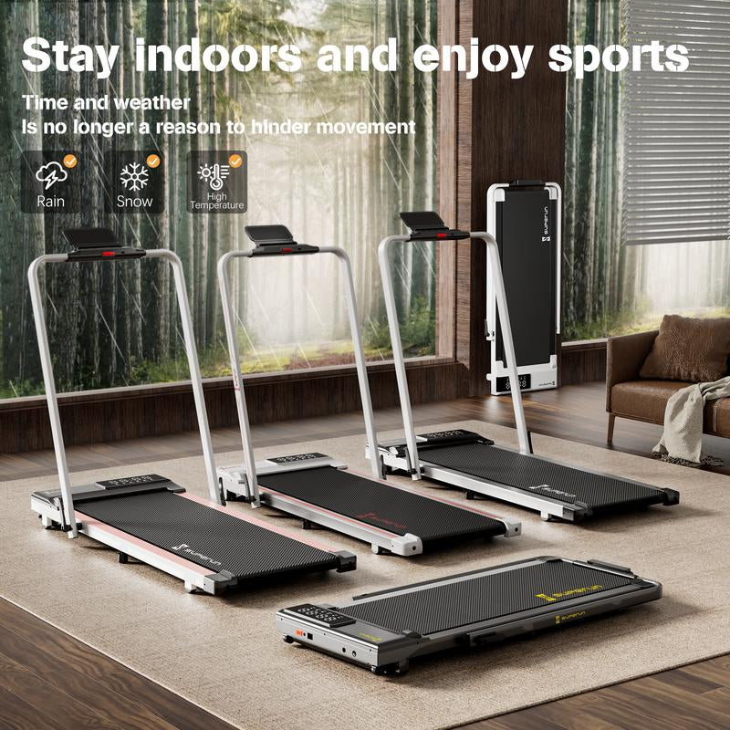 【Superun】Ct05 Treadmills 3 in 1 under Desk Foldable Walking Pad 320Lbs 3.0HP Quiet Running Machine Portable for Small Spaces Installation-Free